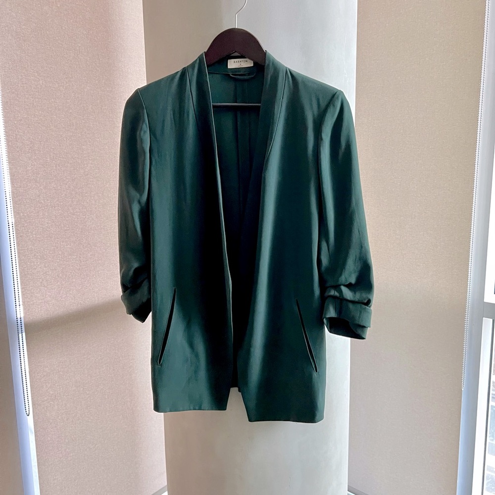 Aritzia Babaton Power Blazer in Forest Green
